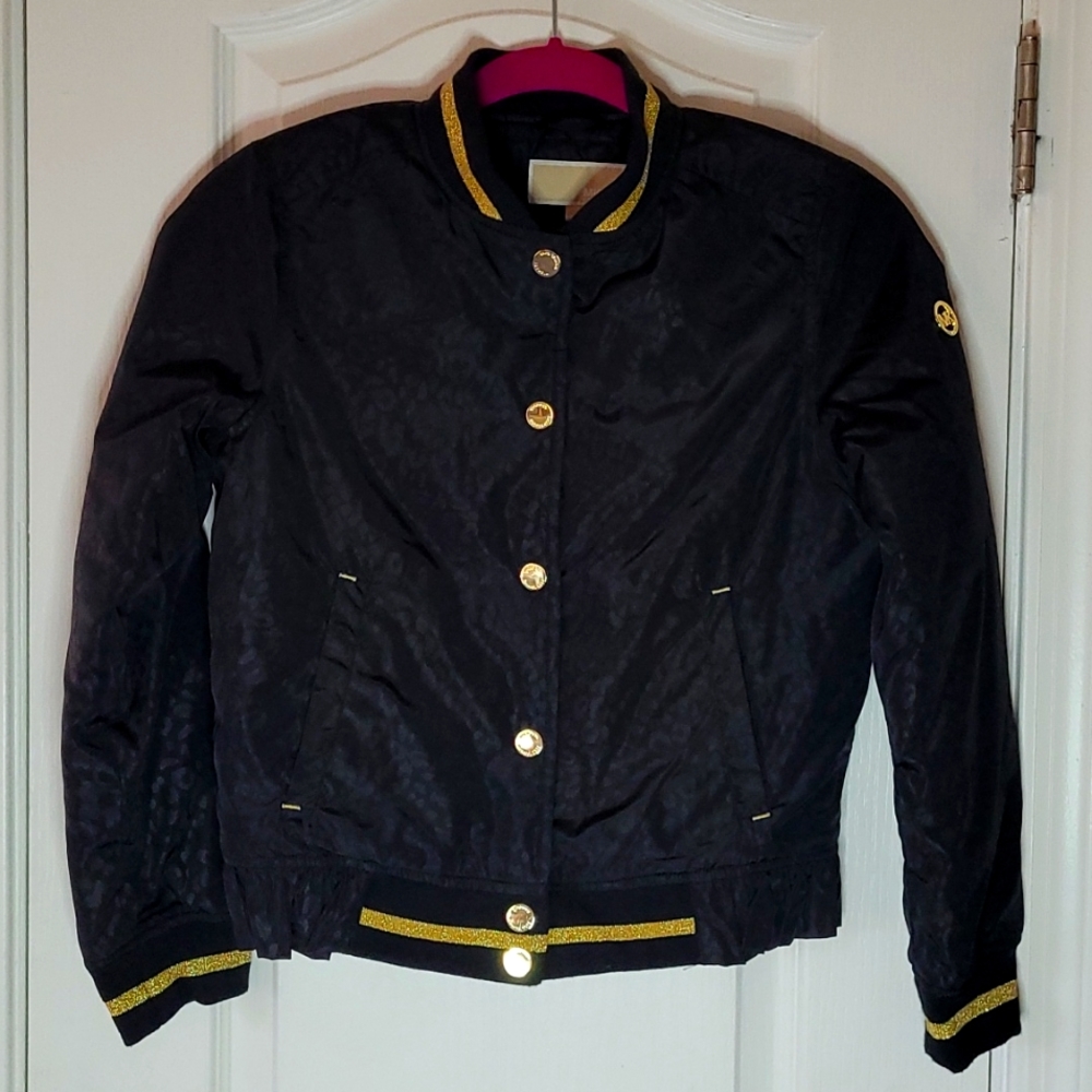 108- Michael Michael Kors  Black Leopard Jacket 10/12